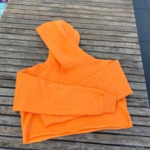 TNA Perfect Hoodie Crop Sun Orange sz Small NWOT
